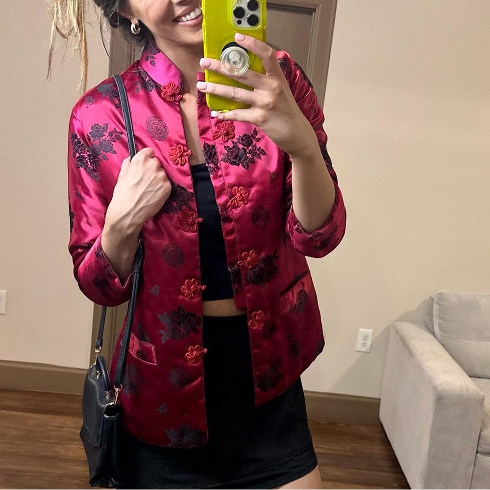 Ruby Red Asian Inspired Jacket